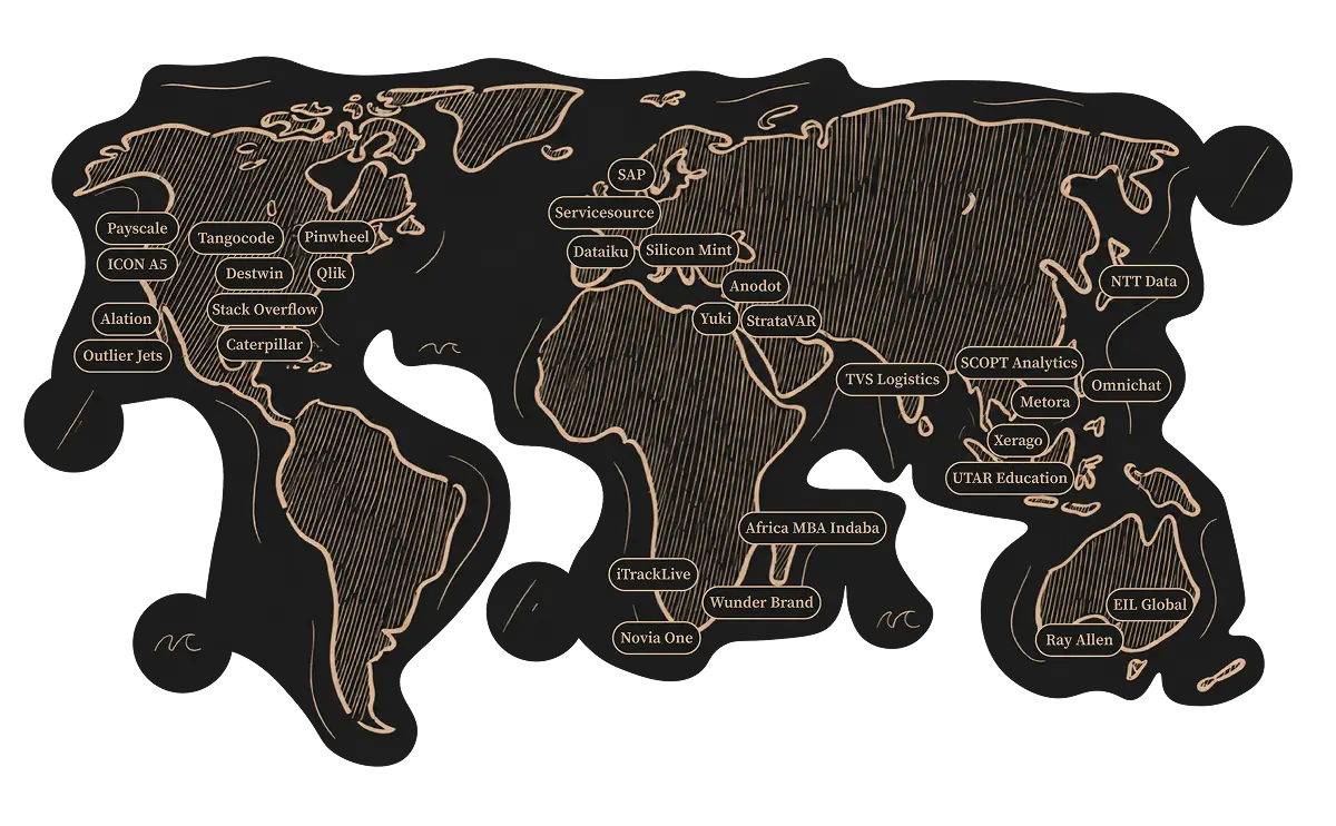 World map of 221 B Baker ST client locations